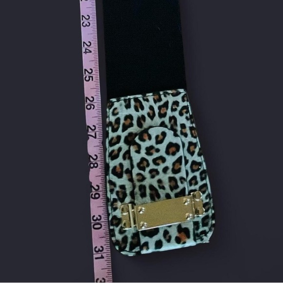 Leopard Print Belt with Gold Buckle - Picture 2 of 3